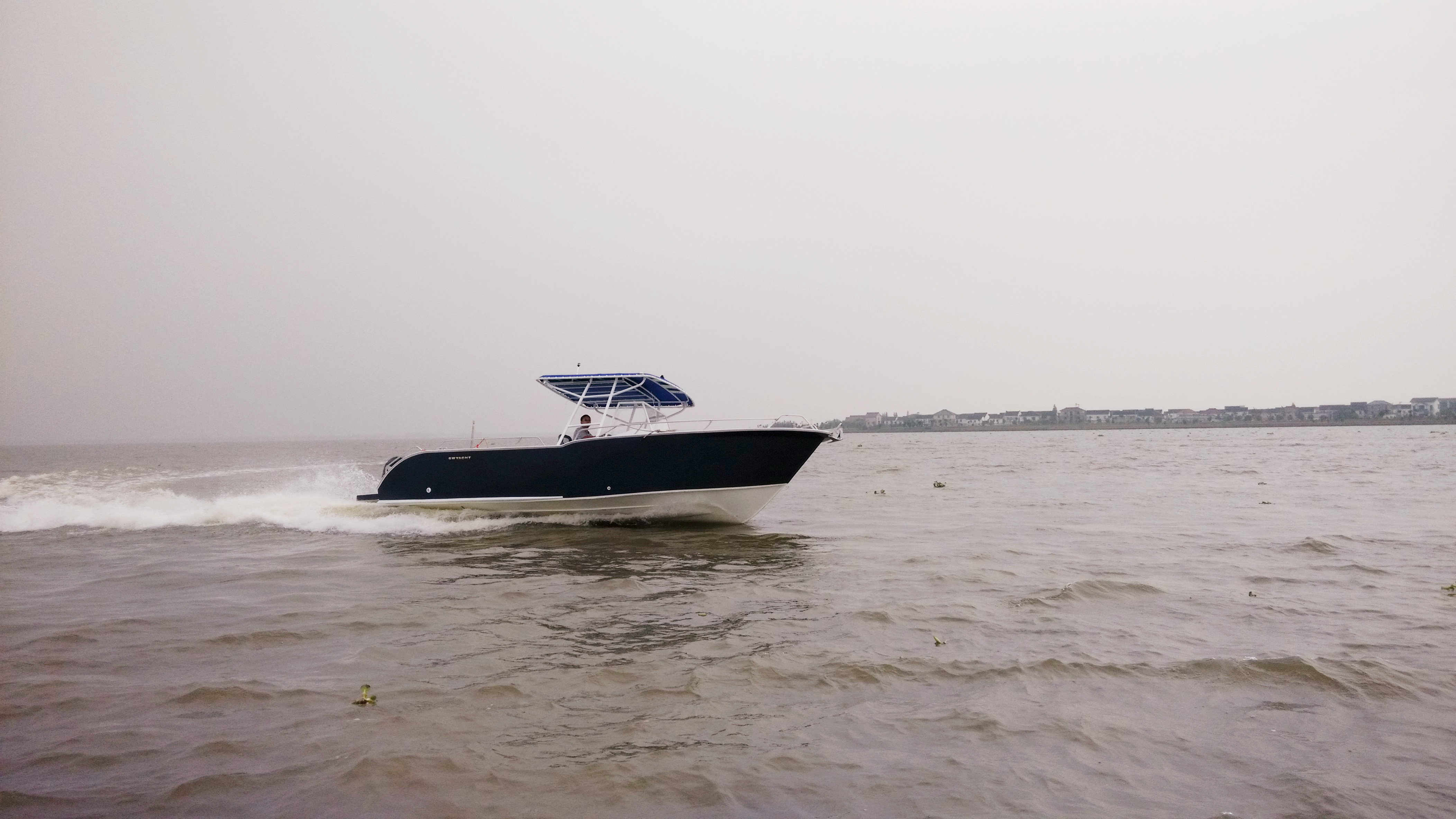 Barco de aluminio de agua salada con luces de navegación de alta calidad