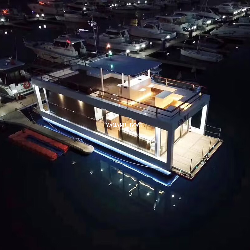 Barco pontón de casa de aluminio de 11,8 m