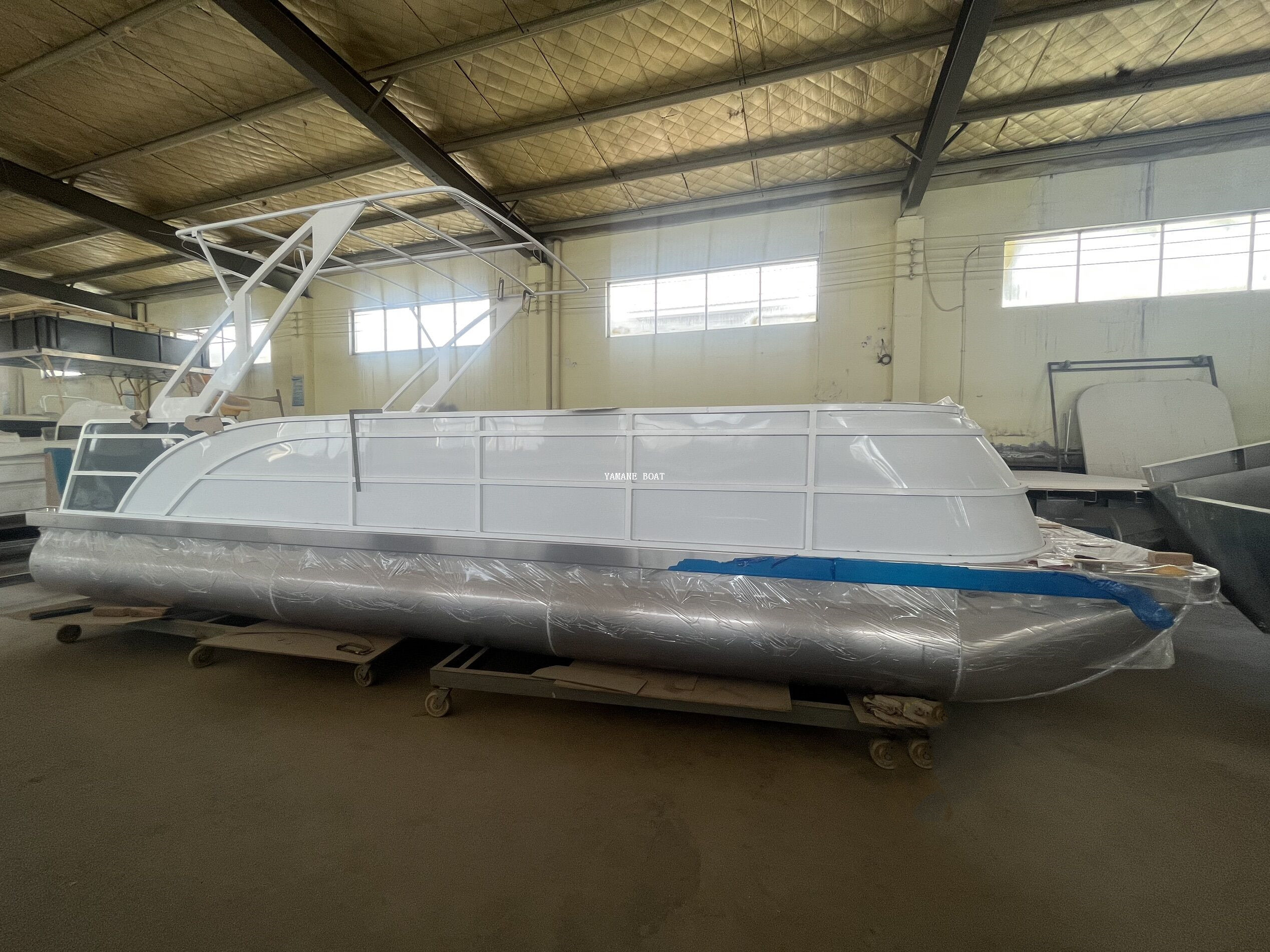 Barcaza flotante de agua de barco pontón de aluminio de 19 pies