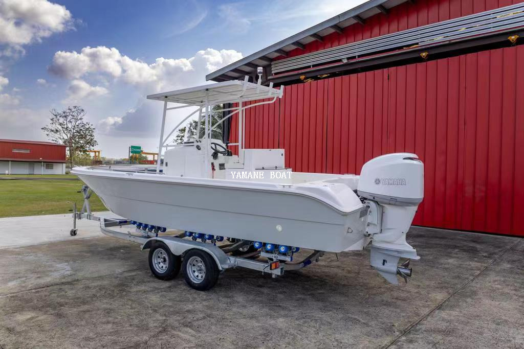 Barco atunero de pesca con consola central de fibra de vidrio Yamane Yacht de 24 pies y 7,20 m 