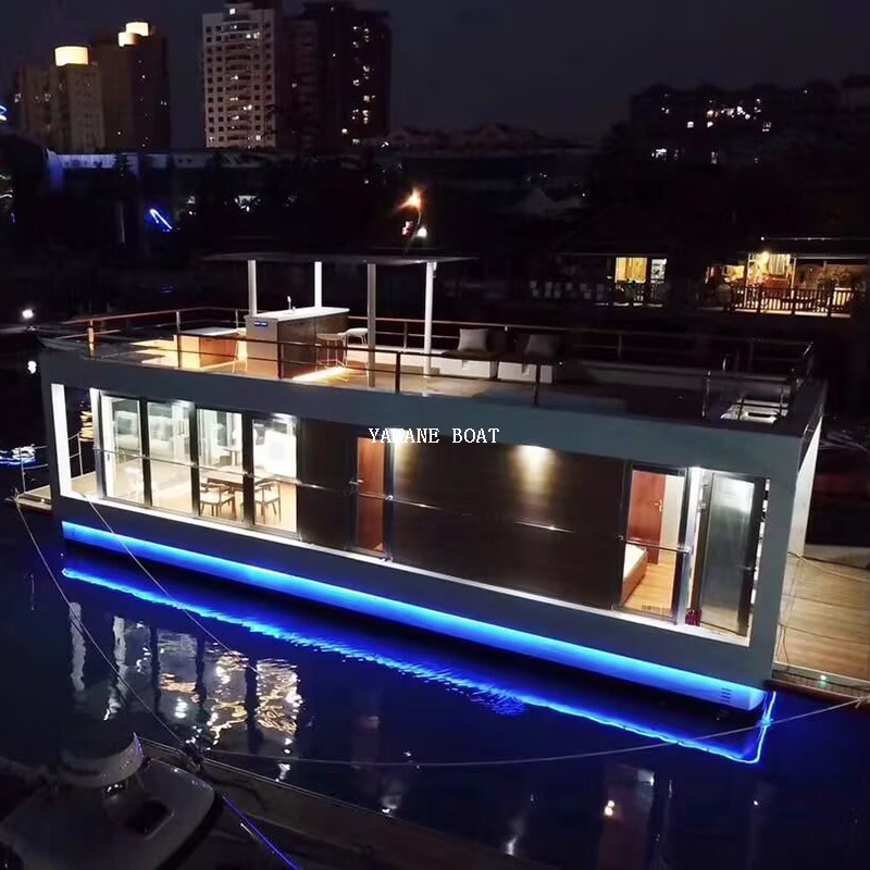 Barco pontón de casa de aluminio de 11,8 m