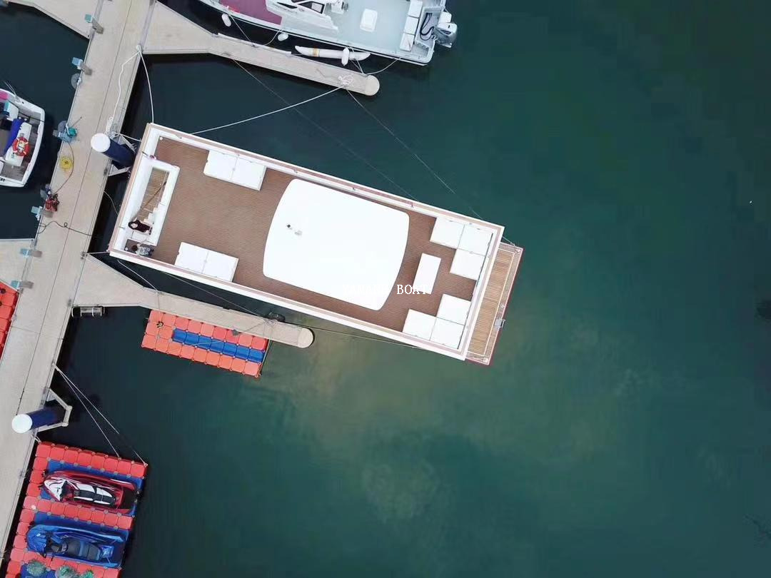 Barco pontón vivo de aluminio con certificación CE de 11,5 m 