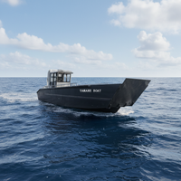 Barco de desembarco de aluminio soldado con autógena de 33 pies con caseta de ruedas y asientos tipo banco largos plegables 