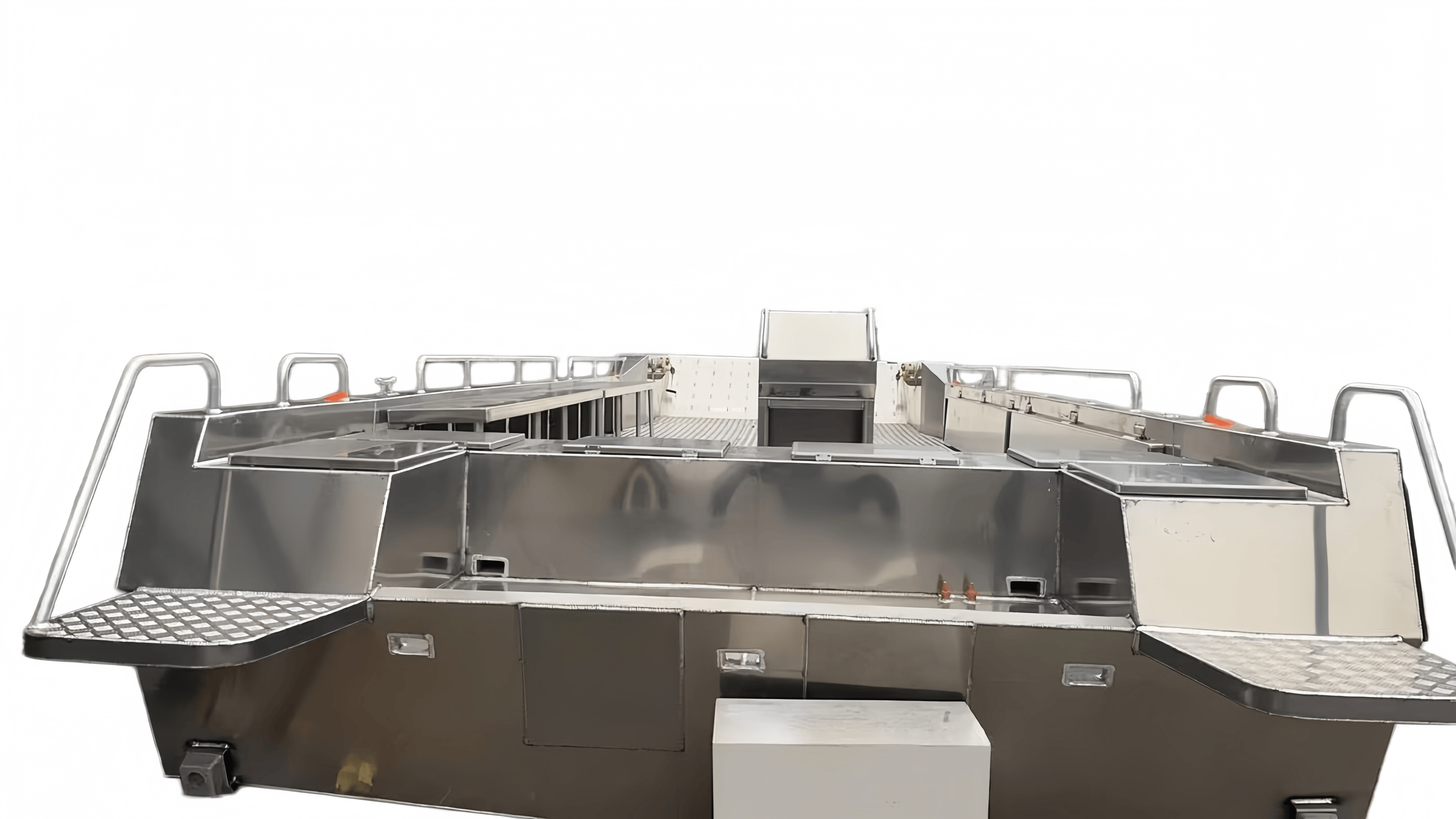 Lancha de desembarco de aluminio de 10 m con asientos tipo banco plegables izquierdo y derecho y tanque de combustible grande 