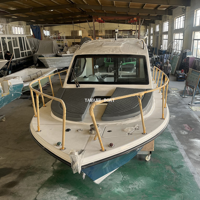 Yate de barco de pesca de fibra de vidrio con cabina completa de 9,5 m