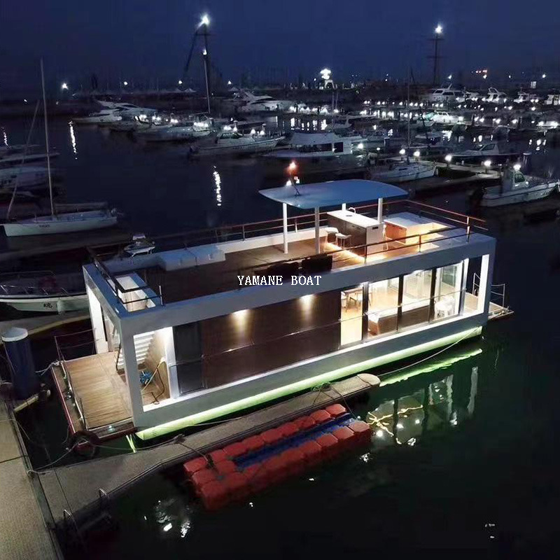 Barco pontón de casa de aluminio de 11,8 m
