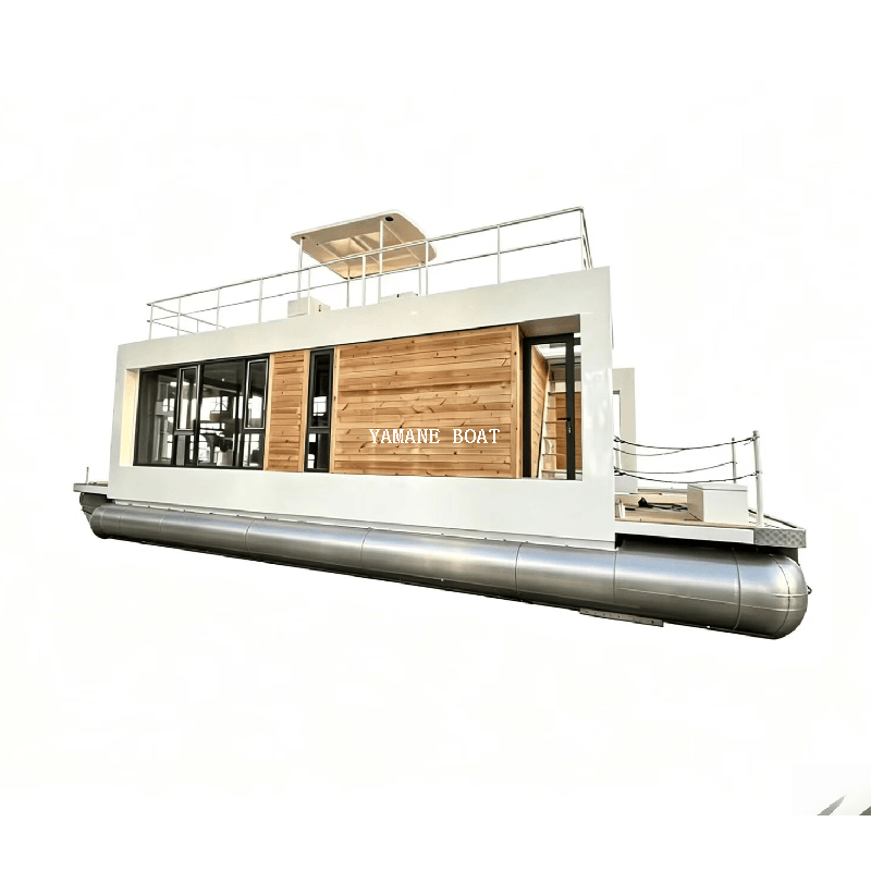 Barco pontón de casa de aluminio de 11,5 m-fabricante de yates Yamane Ryu
