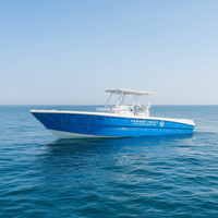 Barco de pesca deportivo con consola central de fibra de vidrio SG950B 9,5 m con techo rígido 