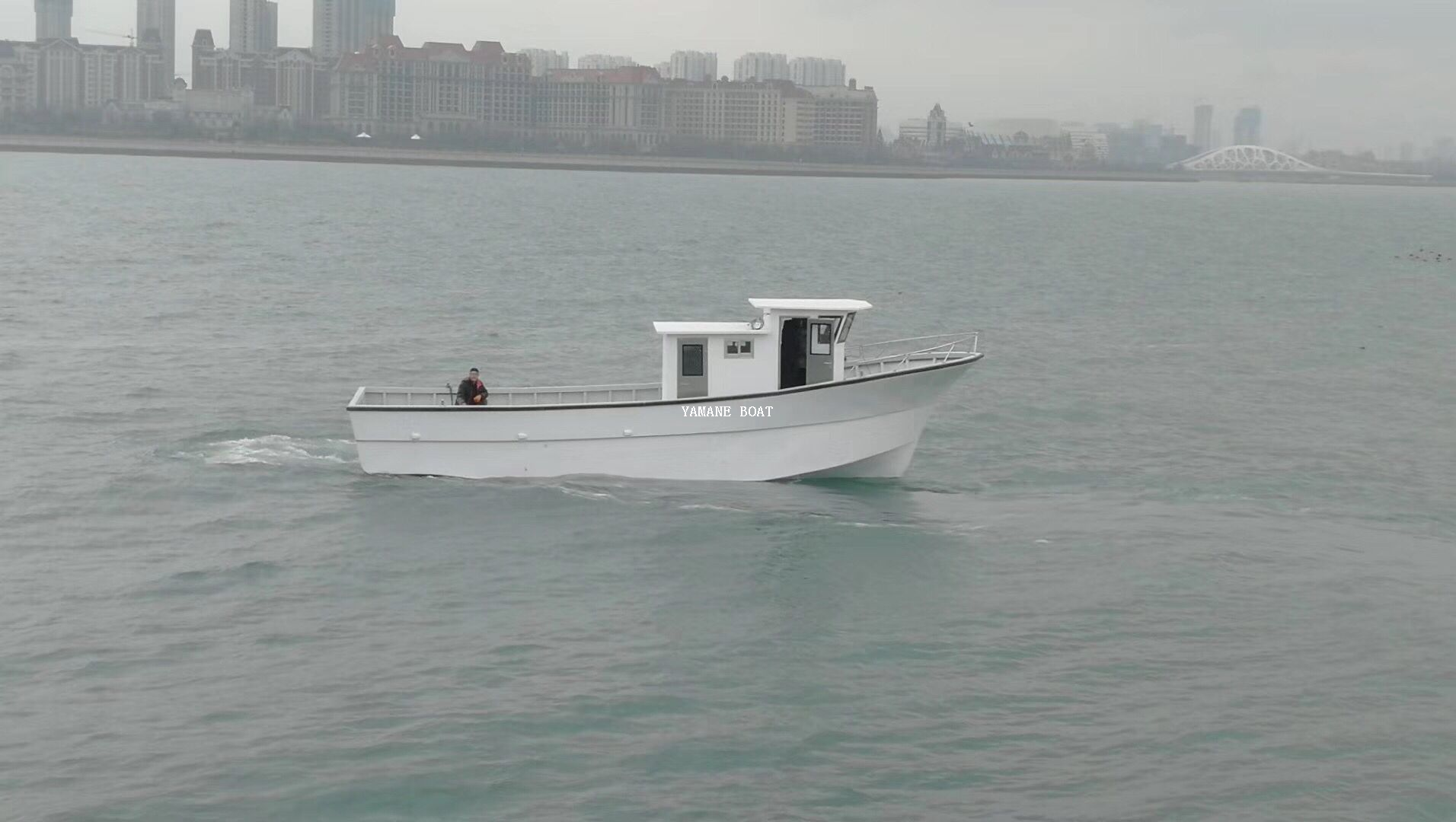 Barco de pesca de camarones de atún de mar de palangre de fibra de vidrio de 12,3 m 