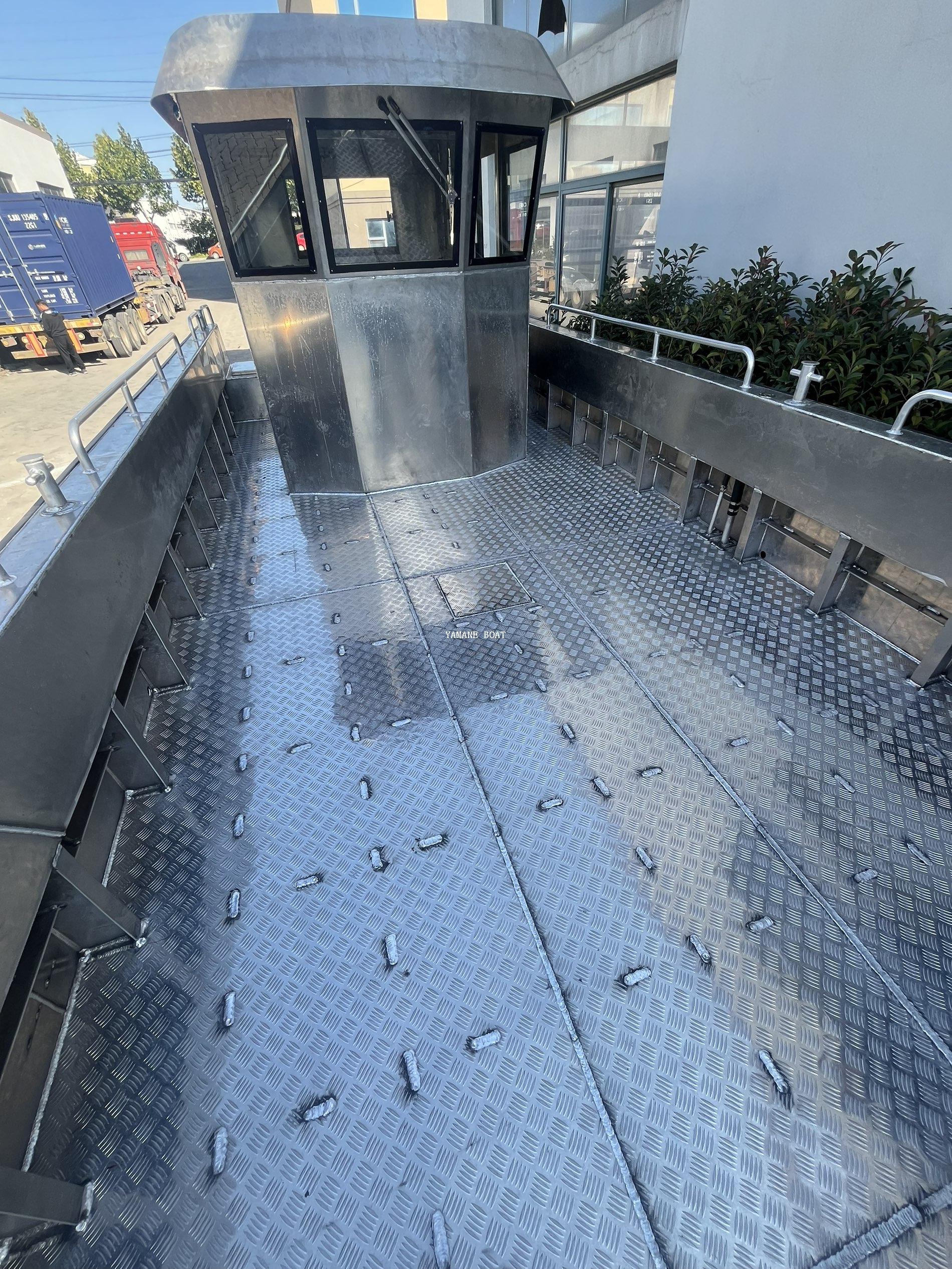 Lancha de desembarco de aluminio de 10 m con nariz de empuje de goma pesada