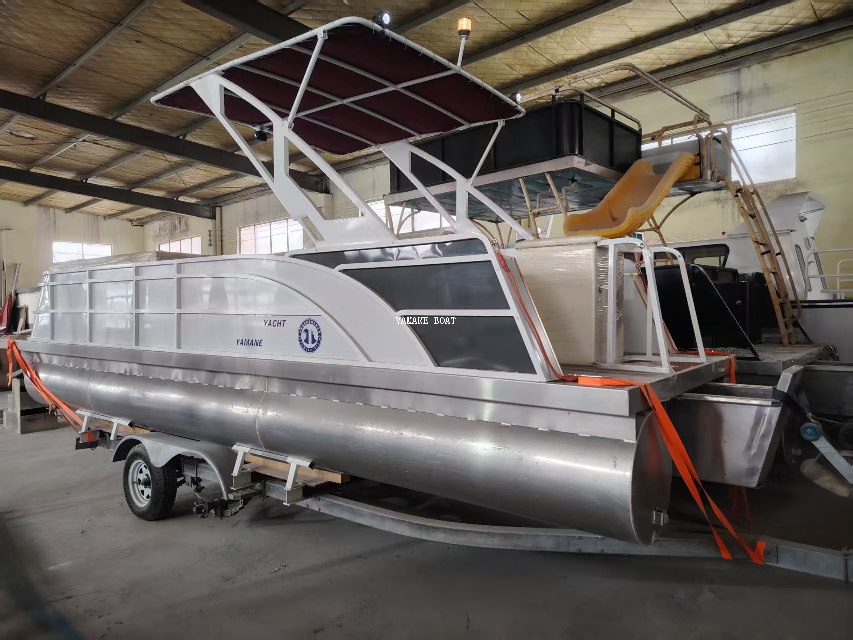 Barcaza flotante de agua de barco pontón de aluminio de 19 pies