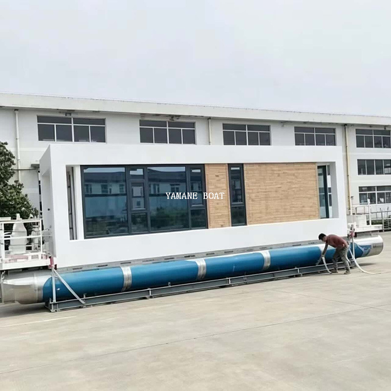 Barco pontón de casa de aluminio de 11,5 m-fabricante de yates Yamane Ryu