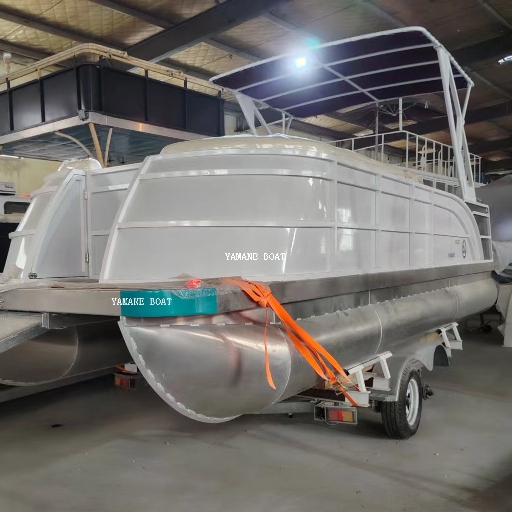 Barcaza flotante de agua de barco pontón de aluminio de 19 pies