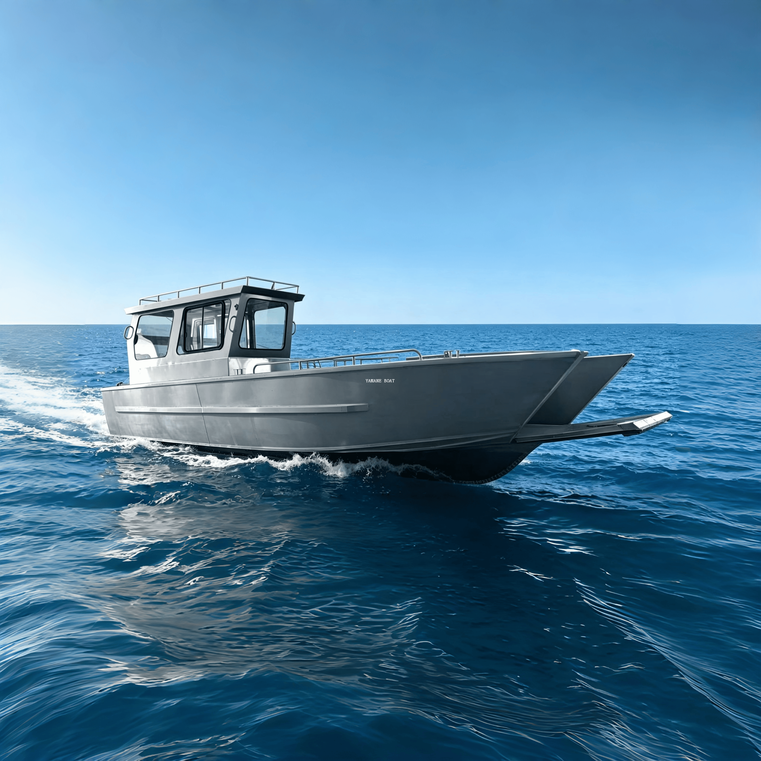 Barco de desembarco de aluminio de 30 pies con cabina de capitán cerrada 