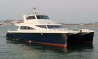 Barco de pasajeros catamarán de fibra de vidrio de lujo de 65 pies para transporte en ferry y fiesta 