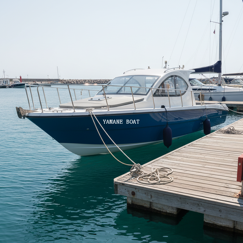 Yate de barco de pesca de fibra de vidrio con cabina completa de 9,5 m