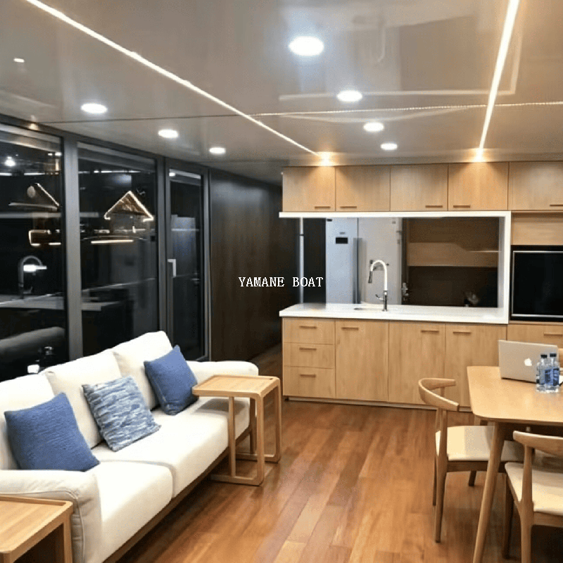 Barco pontón de casa de aluminio de 11,8 m