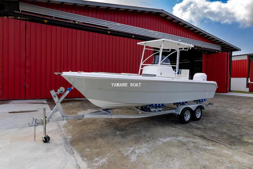 Barco atunero de pesca con consola central de fibra de vidrio Yamane Yacht de 24 pies y 7,20 m 