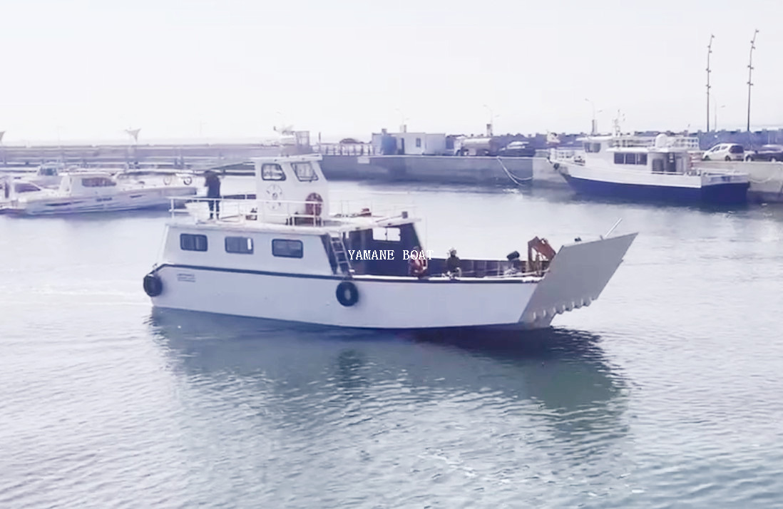 Lancha de desembarco de aluminio de 50 pies con grúa y motores fueraborda diésel gemelos de 250 hp 