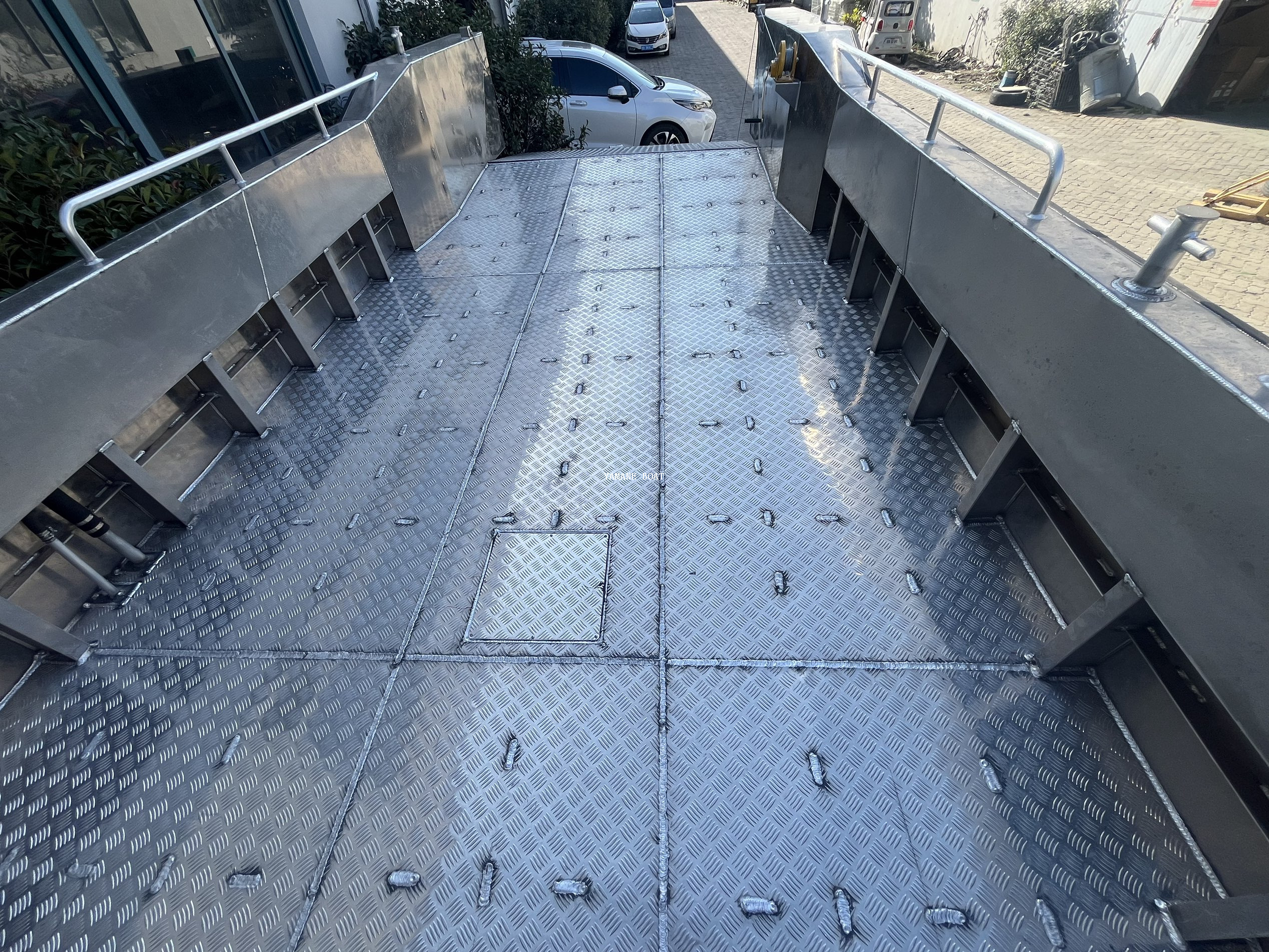 Lancha de desembarco de aluminio de 10 m con nariz de empuje de goma pesada