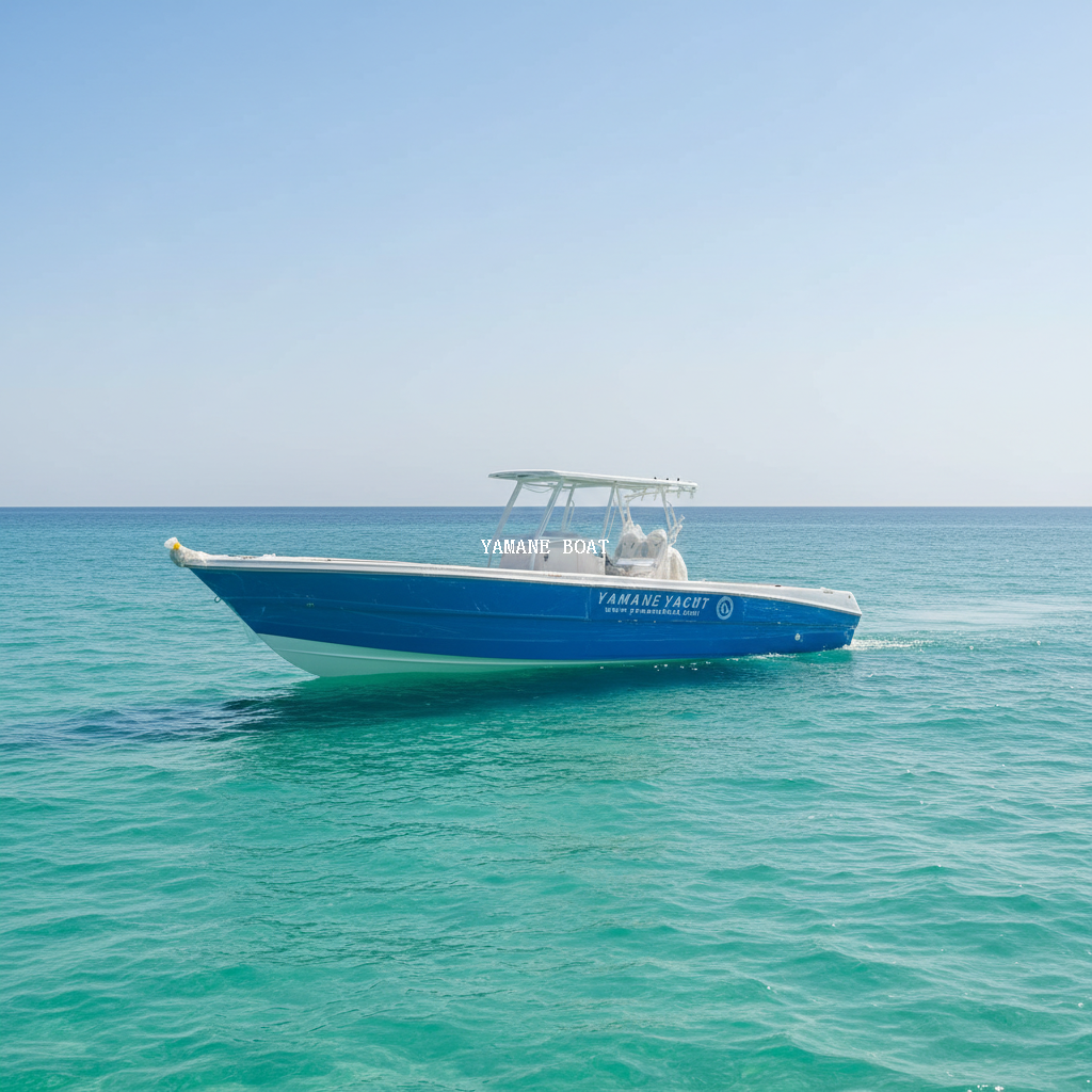 Barco de pesca deportivo con consola central de fibra de vidrio SG950B 9,5 m con techo rígido 