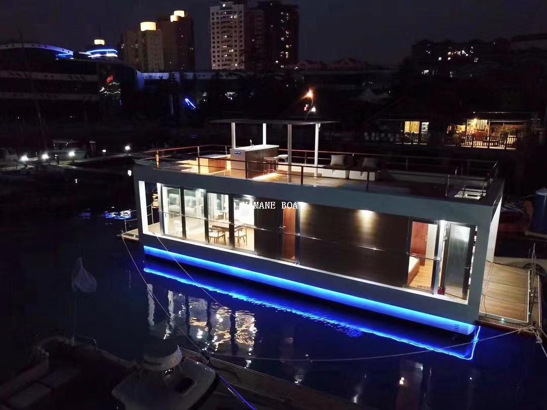 Barco pontón vivo de aluminio con certificación CE de 11,5 m 