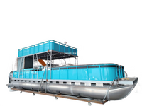 Barco pontón de doble cubierta de aluminio comercial de 11m con plataforma de baño