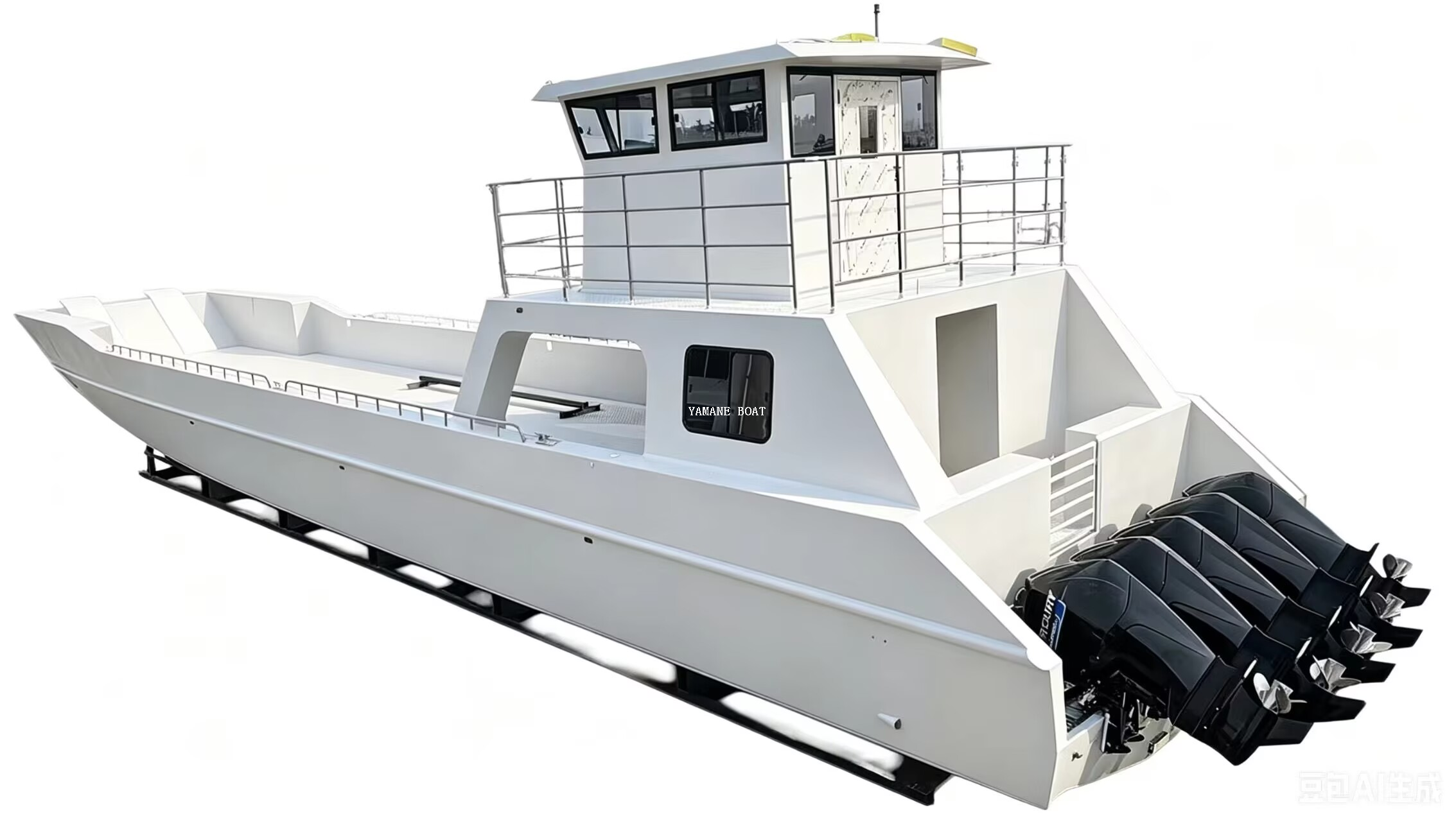 Lancha de desembarco de aluminio de 83 pies con cuatro motores fueraborda Gaslion de 350 hp y alta velocidad 